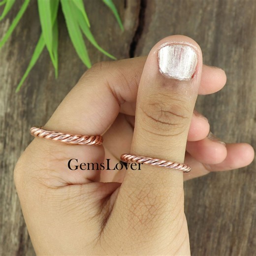 Handmade Solid Copper Tensor Ring: Hammered Wrap Band - Etsy