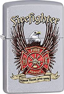 Zippo Lighter - Fire Fighter Crest and Eagle Honor Those Who Save