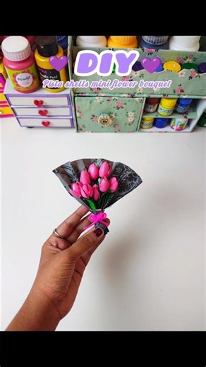 DIY cute mini pista shells flower bouquet easy craft idea 💡