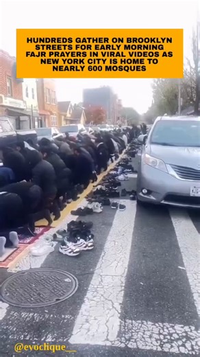 ENOUGH! Brooklyn streets blocked at 5 a.m. by thousands for Islamic prayer. This isn’t diversity ,it’s domination.New York now blasts the Muslim call to prayer like it’s Mecca.America belongs to Americans, not to those importing their ideology and conquering our public spaces.