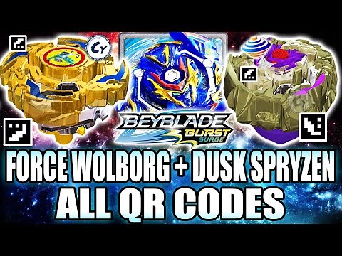 FORCE WOLBORG QR CODE DUSK SPRYZEN QR CODE ALL WAVE 2 PACKS QR CODES BEYBLADE BURST APP QR CODES