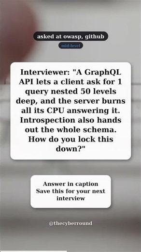 GraphQL security: introspection and query depth abuse | cybersecurity interview