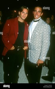 LOS ANGELES, CA - SEPTEMBER 9: (L-R) Reality television personality Eric Nies and actor Dan Cortese attend the Ninth Annual MTV Video Music Awards on September 9, 1992 at Pauley Pavilion, UCLA in Westwood, Los Angeles, California. Photo by Barry King/Alamy Stock Photo Stock Photo - Alamy