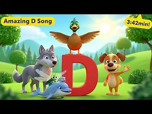 The Letter D Song! 🐉 Learn ABCs, Phonics & 20+ Words 🦕🌴 3D Cartoon Song for Kids 🎵