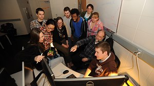 Clemson students creating digital animation in university studio