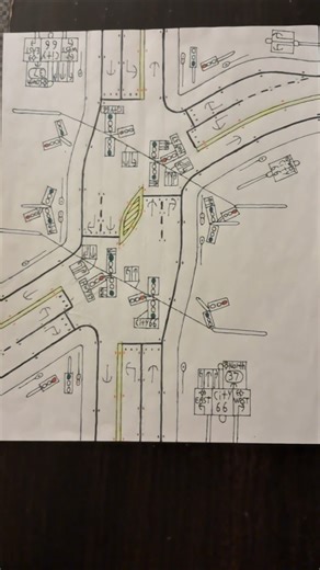 Weekend Road Art: Two traffic light intersections. #roaddrawing #roads #road #art #drawing