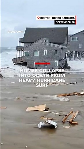 Homes collapse into ocean from heavy hurricane surf