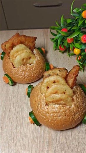 Crispy Snacks Hidden Inside Bread?! 🍞 #foodhack #shorts #viralfood