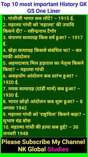 top 10 history objectives questions answers #viral #history #nkglobalstudies #ssc #trendingshorts