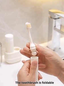 3 in 1 Travel Toiletries Set, Portable Travel Toothbrush with Toothpaste Dispenser & Mouthwash Cup | Leak-Proof Compact Size | Foldable Storage | Mini Essential Toiletry (2PCS Toothbrush Only)