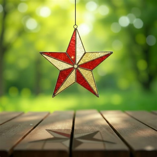 Christmas Star Stained Glass Pattern, Holiday Ornament Template (digital Download) - Etsy