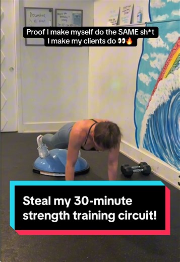 Full-body strength training workout you can save and follow at home or in the gym!! 🏋🏽‍♀️ 8-exercise circuit, 45/20 format with strength cardio bursts. BTW this is the same workout I programmed for my class yesterday (PROOF I train the way I coach😅)… and I’m not gonna lie, I’m feeling it today. Follow for more authentic fitness tips, workouts, yoga, and studio-owner realness.🥰 #fitnesstips #personaltrainer #strengthtraining #weightlifting #workoutideas