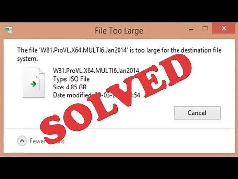 SOLVED File is too large for the destination file system