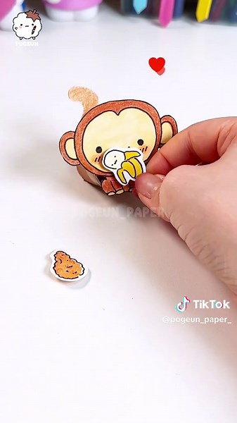 Pogeun_paper (@pogeun_paper_) - Monkey Mukbang DIY toy🙊🍌 #diy #paperdiy #cutediy #diyideas #craft#cutecraft #squishy #papersquishy #diysquishy #종이놀이 #만들기 #말랑이 #귀여운만들기 #스퀴시
