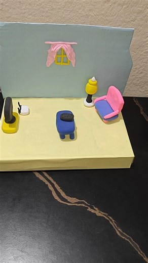 small window curtain | miniature living room #shorts #superclaysuperclay #miniature #livingroom