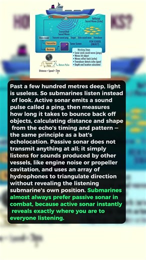 Submarines See the Ocean Using Sound Instead of Light Because Light Cannot Reach That Far #shorts