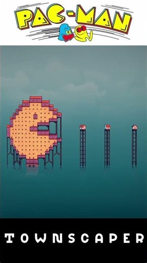 🟡 I Built a PAC-MAN Statue in Townscaper! 😱 #shorts