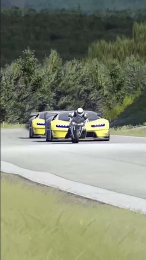 Yamaha R1 vs Bugatti Vision GT #shorts #yamaha #yamahar1 #superbike #supercars #bike #racing #car
