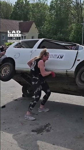 Strongwoman shows off her ability by flipping a car 😲 (🎥: BViral)