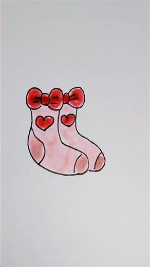 How to draw a cute socks 🧦 lEasy Drawing #cutedrawing #doodleart #cute