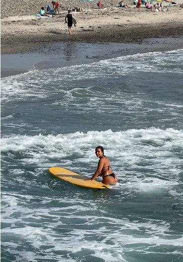 little San Diego baby waves on my yellow board