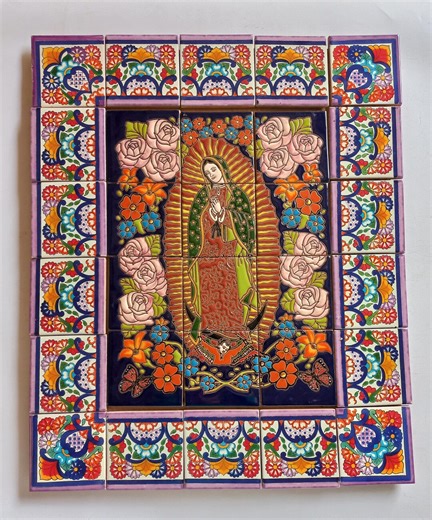 21" X 25" Ceramic Tile Mural, Mexican Talavera Mosaic Wall Backsplash Hand-painted Art. - Etsy