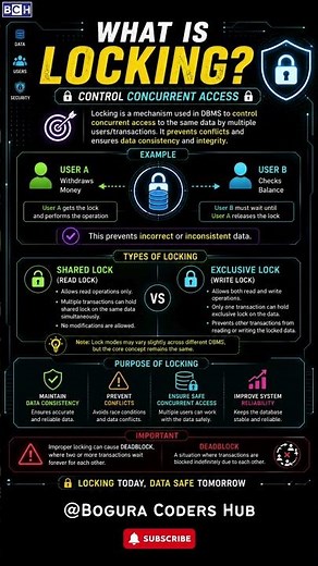 What is Locking? |Prevent Data Conflicts FAST ⚡ | Locking in DBMS Made SUPER EASY 🔥 (Exam Ready)