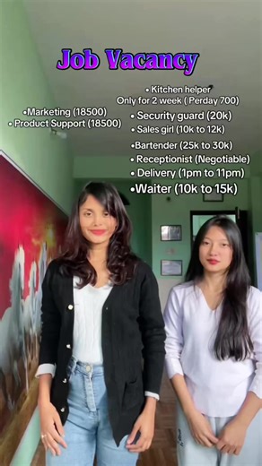 🙋‍♀️🤷‍♀️🤷‍♀️job Alert . . . . . 📍for more information please contact us 📲982-5146366/ 9763272406 📍shantinagar,Pokhara Lakeside #NepalJobs #PokharaJobs #HiringNow #JobVacancy #goviral