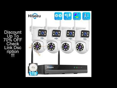 Hiseeu 6MP WiFi Dual Lens Camera Security System Kit 3K IP Cameras With 16CH NVR Recorder Set P2P Vi