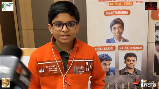 13-year-old Aadinath Harilal (1474) from Ernakulam, Kerala became the sole player to draw against GM Nihal Sarin in a Simultaneous Exhibition among 31 players. The final score of the Simul was 30.5-0.5 in favor of GM R Praggnanandhaa and GM Nihal. Listen to the boy to get to know his thoughts of the game, his expectations, experience of playing against titled players and a lot more. Video: ChessBase India Interview: Shahid Ahmed #Chess #ChessBaseIndia #Simul #Teenager #Draw #Grandmaster #Ernakul