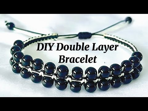 Tutorial for beginners: Double layer shamballa bracelet | How to make macrame bracelet