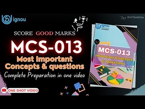 MCS 013 Complete Preparation in one video | MCS 13 Important Questions | One Shot | #imps
