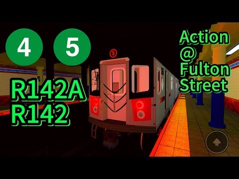 (4)&(5) train action @ fulton street. (R142,R142A) | IRT Mainline (Roblox)