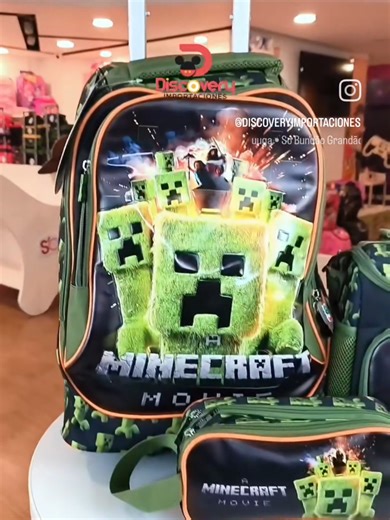 ⚠️El set de mochila para el regreso a clases! 🔥 Junto a Minecraft y Scool 🚨 🌟La mochila tamaño extra oficio viene con ruedas escaladoras triples 😱 y ademas te incluye una lonchera termica con labtematica de creeper junto con una estuchera para tus lápices ✏️ #minecraft #creeper #scool #mochilas #bolivia