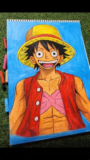 Monkey D. Luffy Full Color Drawing 🔥 | Anime Transformation ⚡ | One Piece Art