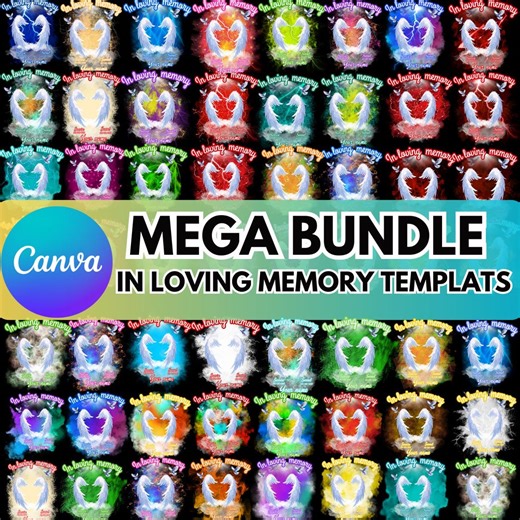 In Loving Memory Design Canva Editable Mega Bundle, Memorial Design Bundle, 3 Different Design Template, Memorial Backgrounds Template - Etsy