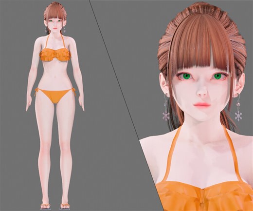 ArtStation - Bikini 0015 - UE5 - Unity - Blender - Animated - Realistic Female Character -GA | Game Assets