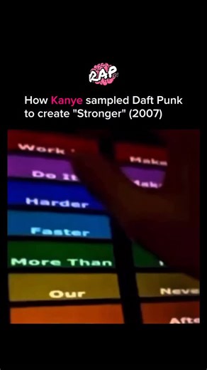 RAP | HIP-HOP Music | CULTURE on Instagram: "Kanye West’s “Stronger,” released in 2007 on his album Graduation, is one of the most iconic fusions of hip-hop and electronic music. 💿 The song heavily samples Daft Punk’s 2001 hit “Harder, Better, Faster, Stronger,” transforming the robotic French house anthem into a stadium-ready rap record. Kanye’s production team, including DJ Toomp and Mike Dean, layered hard-hitting drums, synths, and distorted bass under the sample, giving it a futuristic edg