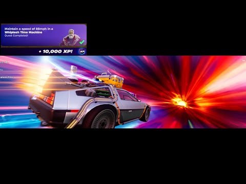 Maintain a speed of 88mph in a Whiplash Time Machine Fortnite