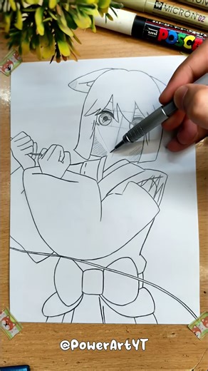 How to draw Suki yuri Face outline ✨ 【イラストメイキング】 #メイキング #アナログ