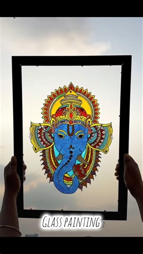 Lord Ganesha Glass Painting | Ganpati Bappa Morya | DIY Art #GlassPainting #art #shorts