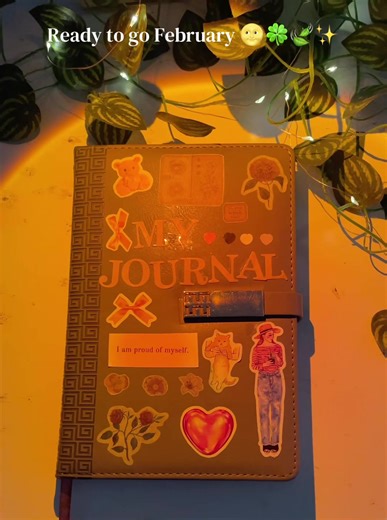 February journal setup with leaves theme 🍃🌿🫶🏻✨ #journalsetup #bujoinspiration #journalideas #journaling #lillyyy