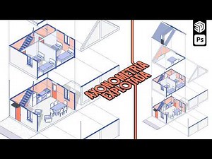 Exploded Architectural Axonometric Drawing with Sketchup and Photoshop