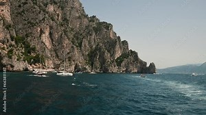 beautiful island view from the sea. island of capri. travel by sea.