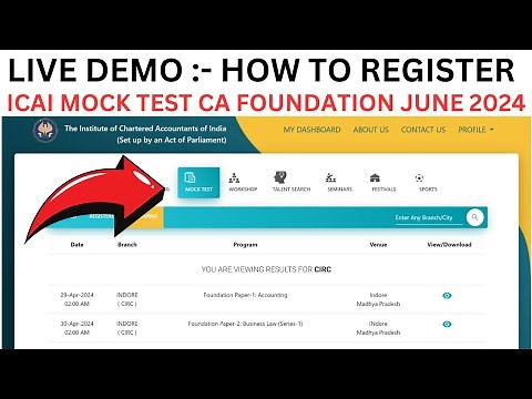 How to Register ICAI MOCK test CA foundation June 2024 Exams