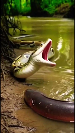 The python chose the wrong opponent!