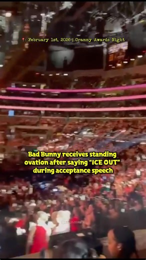 Bad Bunny receives standing ovation from Grammys crowd during acceptance speech #DtmF