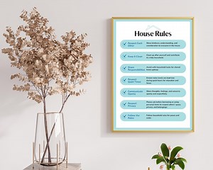 Editable Airbnb House Rules Sign Template | HOUSE Rules Checklist | Hotel Rules Regulations | Printable Canva Template | House Rules Airbnb - Etsy UK