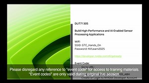 Build High-Performance and AI-Enabled Sensor Processing Applications DLIT71305 | GTC 2025 | NVIDIA On-Demand