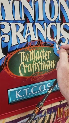 Giving the Andrew Mack Wizard Typhoon a whirl. #signpainter #handpaintedsigns #signwriter #signwriting #signpainting #pinstriping | John King Letter Art